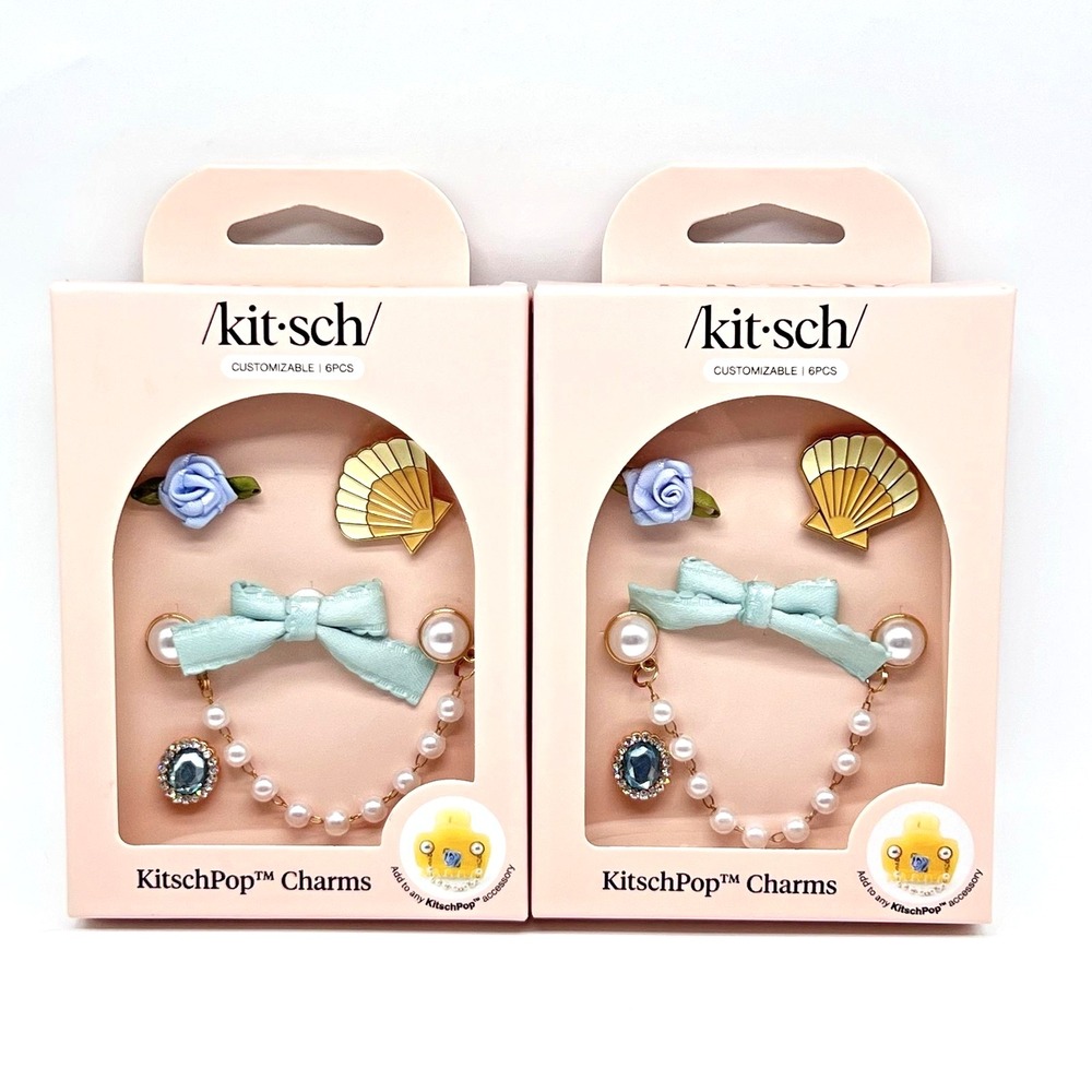 Kitsch Cloud Clip Charms 2 Packs Customizable‎ Pearl Bow Shell Rose Jewel NEW